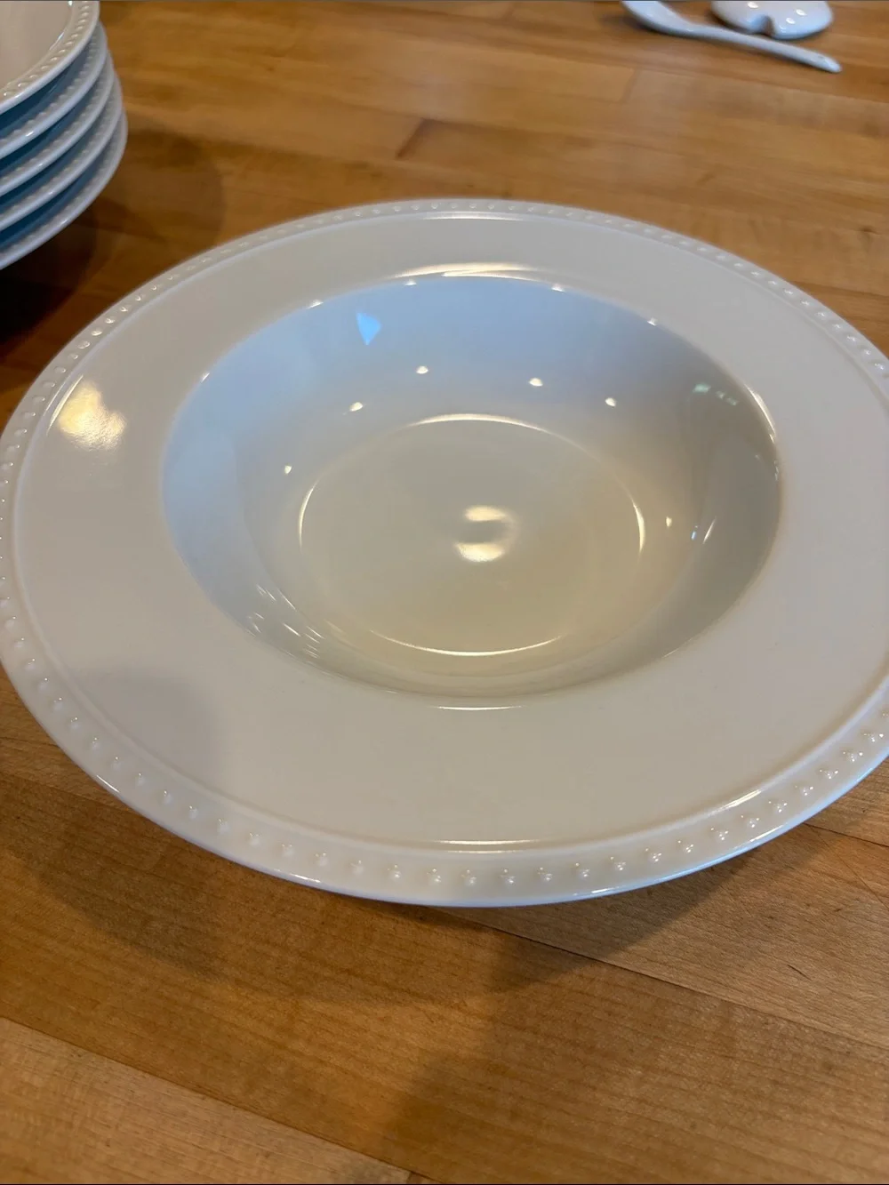 Crate&Barrel Staccato dinner plates, low bowl, salad plate, 6 of each, like new